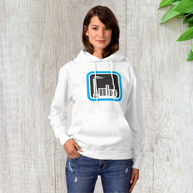 Pull À Capuche Icône d'usine industrielle avec cheminées (Créateur téléchargé)