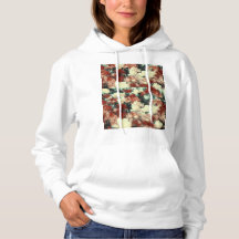 Illusion florale Sweatshirt à capot de base (blanc