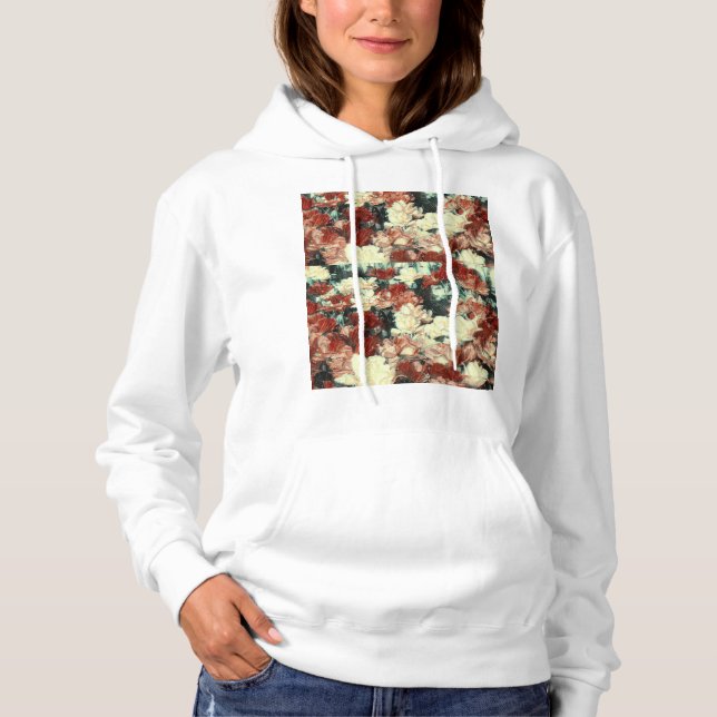 Pull À Capuche Illusion florale Sweatshirt à capot de base (blanc (Devant)