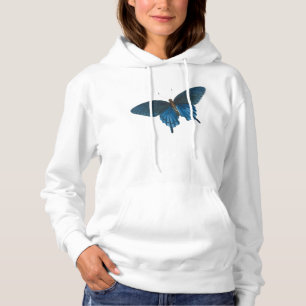 Pull À Capuche Illustration bleue de papillon