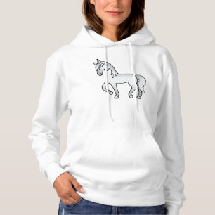 Pull À Capuche Illustration de dessin animé mignon de cheval trot