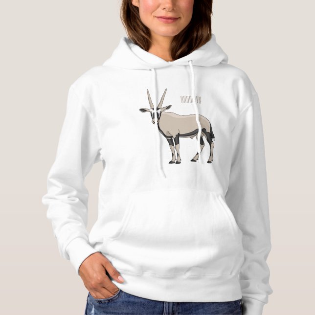 Pull À Capuche Illustration de dessin animé Oryx (Devant)