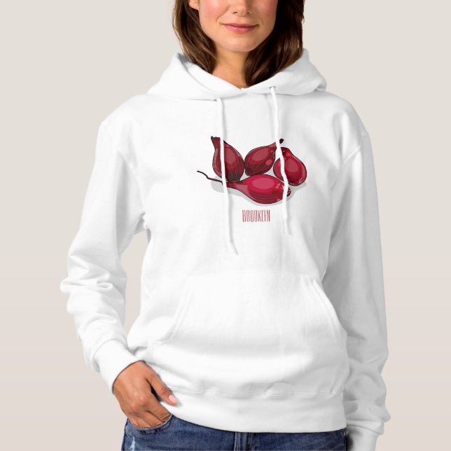 Pull À Capuche Illustration de dessin animé Shallot (Devant)