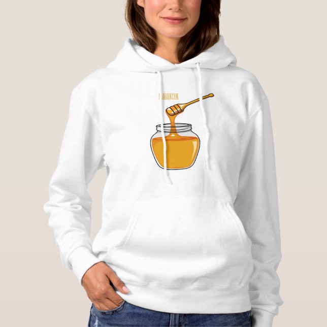 Pull À Capuche Illustration de dessin sur le miel (Devant)