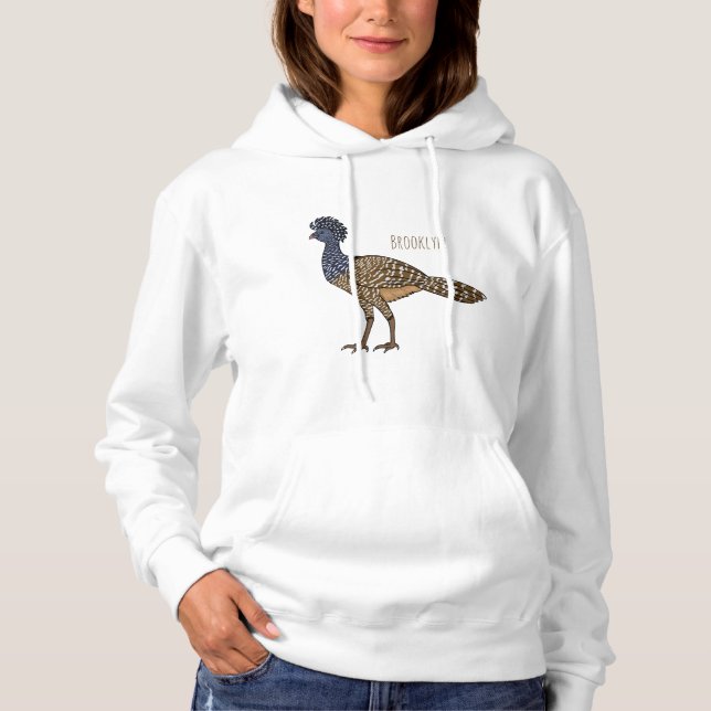 Pull À Capuche Illustration d'oiseau de curassow (Devant)
