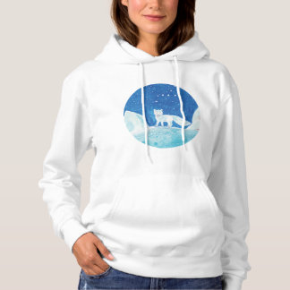 Pull À Capuche Illustration du Petit Renard arctique (Vulpes lago