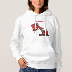 Pull À Capuche Illustration d'une pelle à vapeur rouge mou