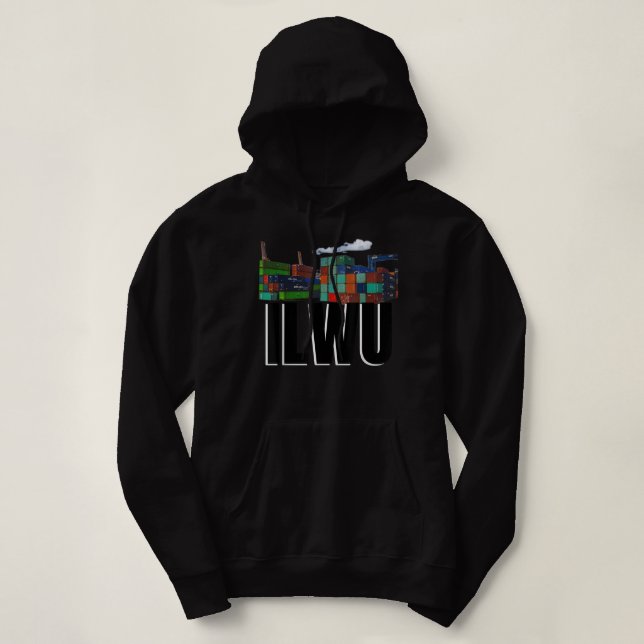 Pull À Capuche ILWU Container Yard Cloudy Longshore  (Design devant)