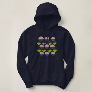 Pull À Capuche Images Abstraites en vert rose de diamants et de c