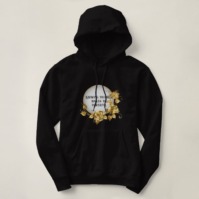 Pull À Capuche impression en or avec du texte (Design devant)