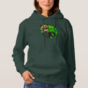 Pull À Capuche Insigne vert Cat Noir