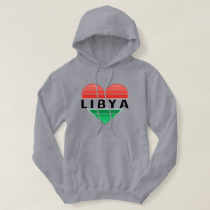 Pull À Capuche J'aime la Libye, le coeur libyen