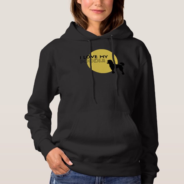 Pull À Capuche J'aime mon caniche jaune (Devant)
