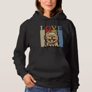 Pull À Capuche J'Aime Mon Poméranien Vintage Retro Chien Maman Pa