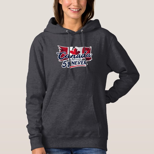 Pull À Capuche Jamais 51, Canada pour toujours, Feuille d'érable  (Devant)