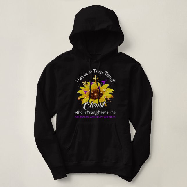 Pull À Capuche Je Peux Faire Tout Par Le Christ Stomach Cancer (Design devant)