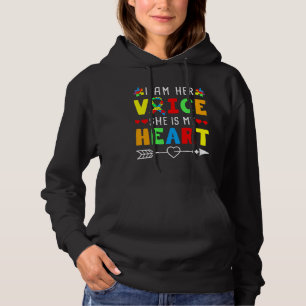 Pull À Capuche Je Suis Sa Voix Elle Est Mon Coeur Autisme Mois Ru