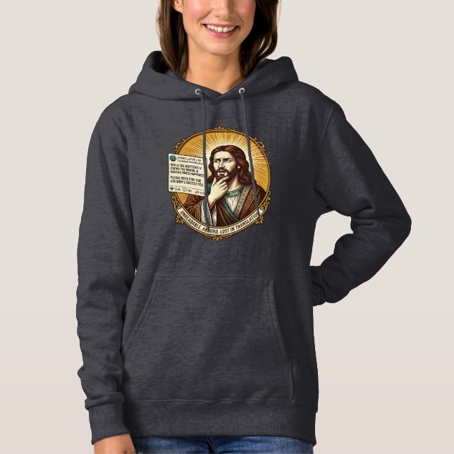 Pull À Capuche Jésus Confus Échec de la Publication de Traduction (Devant)