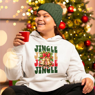 Pull À Capuche Jingle Jingle Vintage Gold Bells & Holly