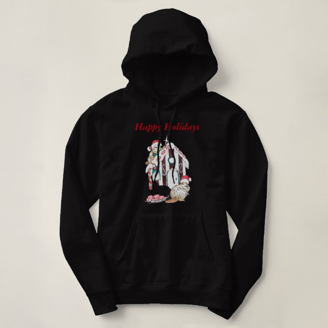 Pull À Capuche Joli Chalet Beaver de Noël Joyeux Conception (Design devant)