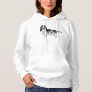Pull À Capuche Joli Chien Cocker Spaniel Anglais Noir Et Blanc