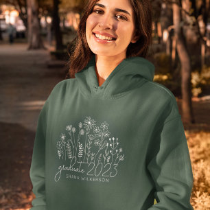 Pull À Capuche Joli diplômé en fleurs Fleur sauvage moderne rétro