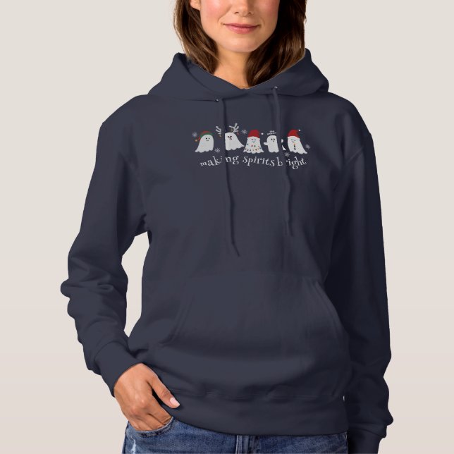 Pull À Capuche Joli Éffrayant Noël Fantômes Sweatshirt (Devant)