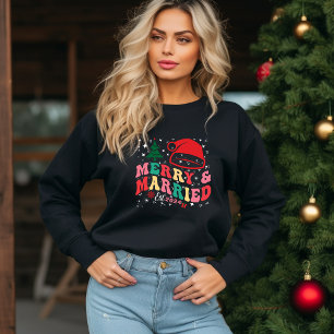 Pull À Capuche joli Premier Noël Mariés et Joyeux Jeunes Mariés