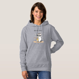 Pull À Capuche Joueuse de saxophone de jazz de chat drôle Mode fé