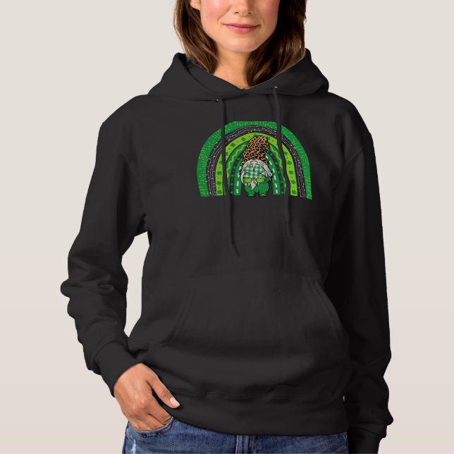 Pull À Capuche Jour de la Saint Patrick Rainbow Gnome Shamrock ch (Devant)
