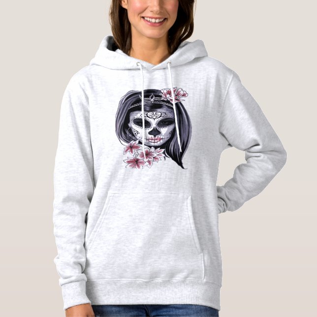Pull À Capuche Jour du crâne de sucre des morts (Devant)