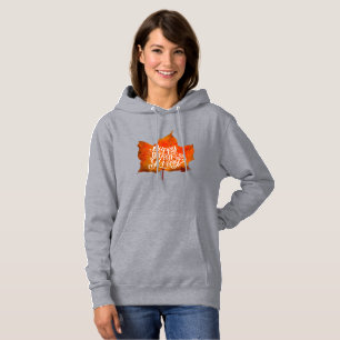 PULL À CAPUCHE JOYEUX ACTION DE GRÂCE FEUILLES D'AUTOMNE FEUILLE