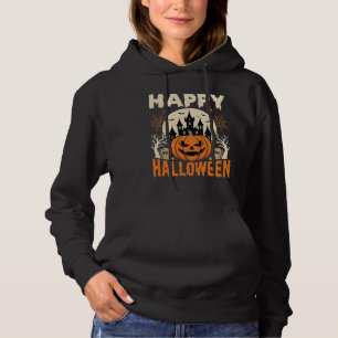 Pull À Capuche Joyeux Halloween Citrouille de Jack Château Hanté