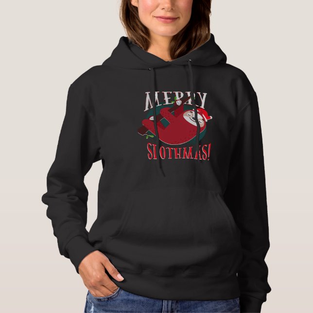 Pull À Capuche Joyeux Noël Slothmas 90 (Devant)