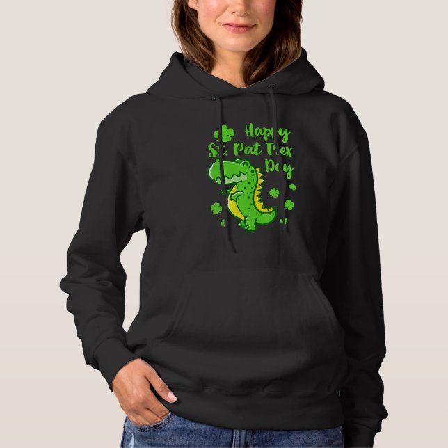 Pull À Capuche Joyeux St Pat Trex Day Dinosaur Funny St patrick (Devant)