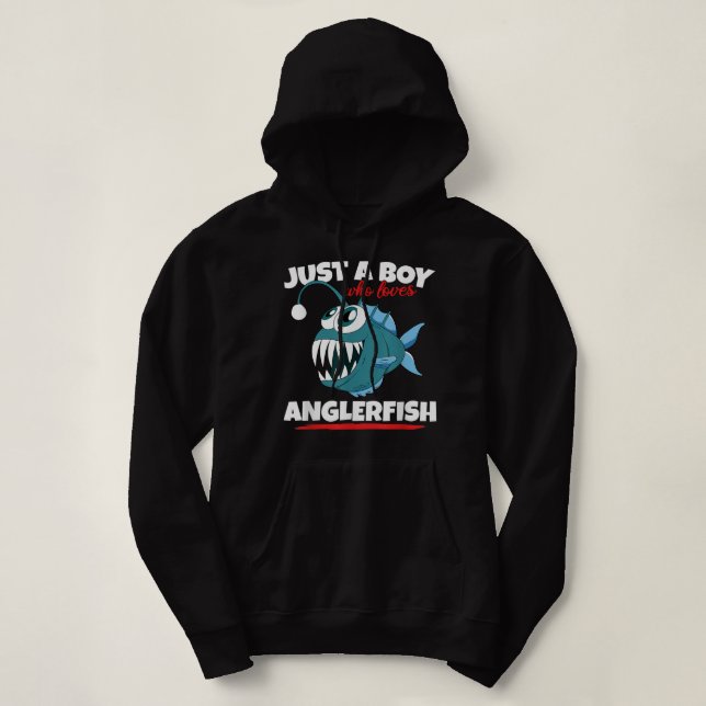 Pull À Capuche Juste Un Garçon Qui Aime Le Poisson Pêcheur Amusan (Design devant)