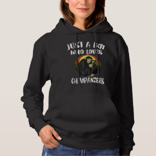 Pull À Capuche Juste Un Garçon Qui Aime Les Chimpanzés Cadeau