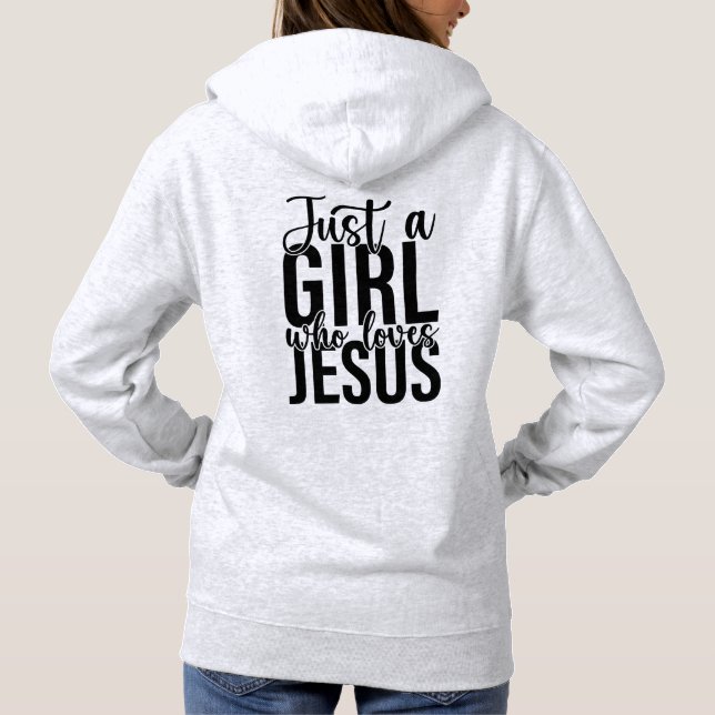 Pull À Capuche Juste une fille qui aime Jésus (Dos)