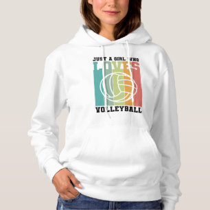Pull À Capuche Juste une fille qui aime le volleyball