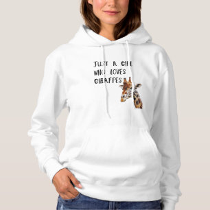 Pull À Capuche Juste Une Fille Qui Aime Les Giraffes Mignonne Gir