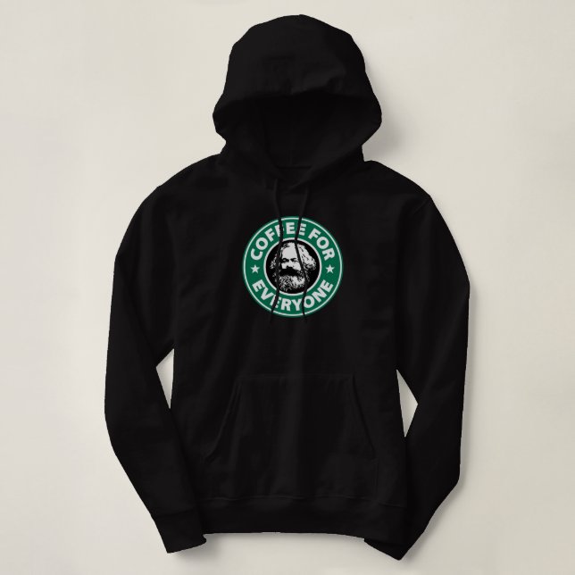Pull À Capuche Karl Marx - Café socialiste (Design devant)