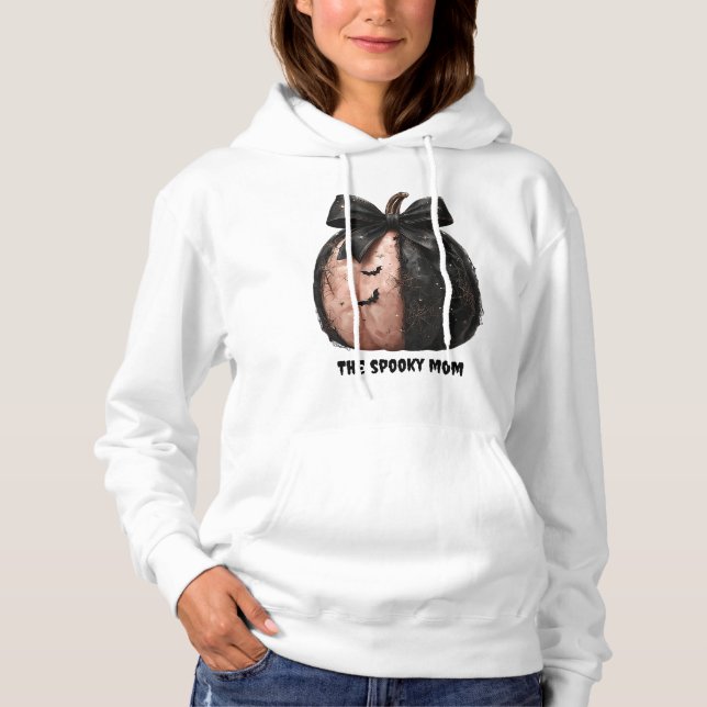 Pull À Capuche La maman Éffrayante Citrouille d'Halloween (Devant)