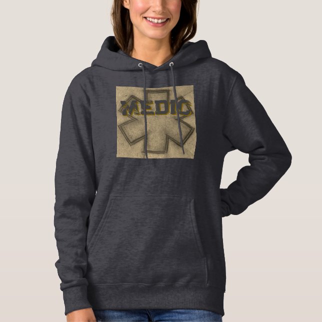 Pull À Capuche La médaille des femmes kaki (Devant)