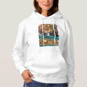 Pull À Capuche Lagon bleu léopard