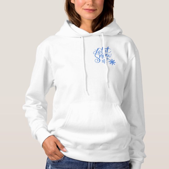 Pull À Capuche Laisser neiger Blue Snowflakes saison (Devant)