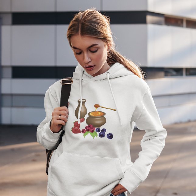 Pull À Capuche Lait et miel avec baies Alimentation rustique (Créateur téléchargé)