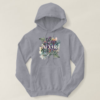 Pull À Capuche L'amour ne manque jamais aquarelle florale Écritur