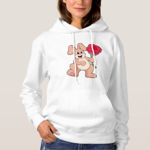 Pull À Capuche Lapin avec Rose rouge