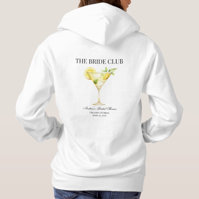 Pull À Capuche Le Cocktail Bride Club Lemon Mariage Personnalisé (Dos)