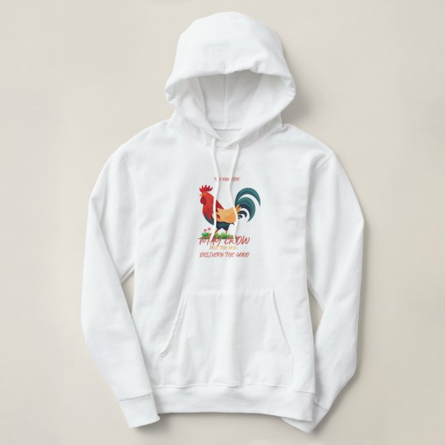 Pull À Capuche Le coq aux fleurs (Design devant)